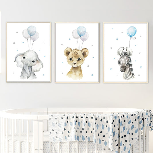 Blue ballon animals, canvas