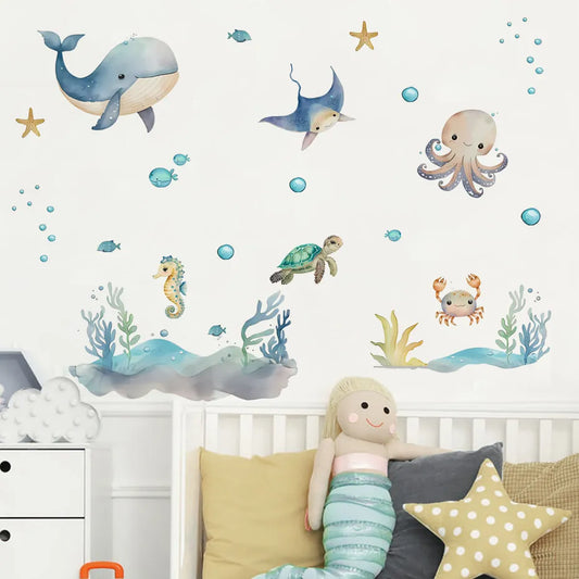 Cute Marine Animals, Wall Stickers