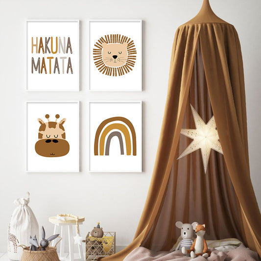 Boho Safari Animals, canvas