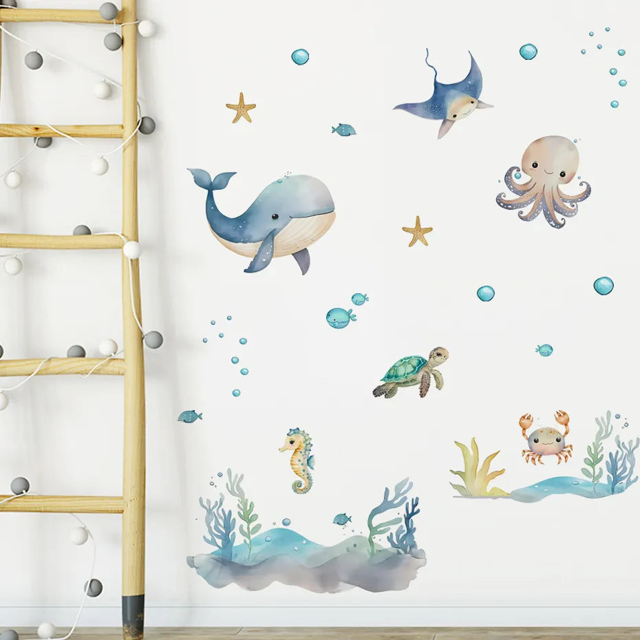Cute Marine Animals, Wall Stickers