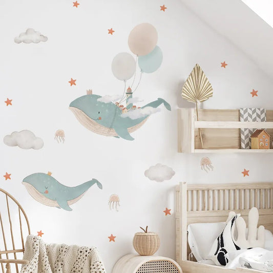 Cartoon Whales, Wall Stickers
