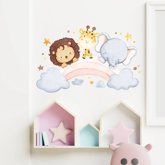 Cartoon Rainbow Animal, Wall Stickers