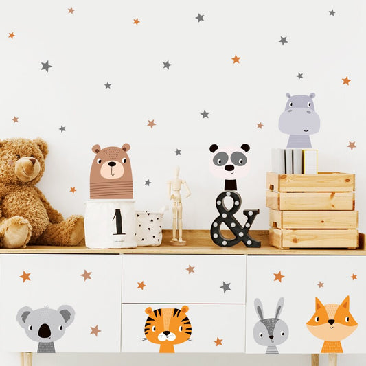 Cute Wild Animals, Wall Stickers