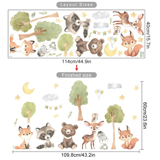 Forest Lovely Animals, Wall Stickers