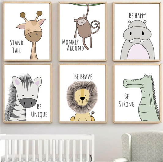 Cartoon Funny Animals, canvas