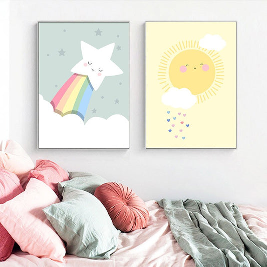 Rainbow Cloud Star, canvas