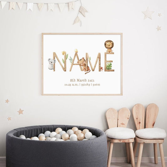 Personalized Jungle Baby, canvas