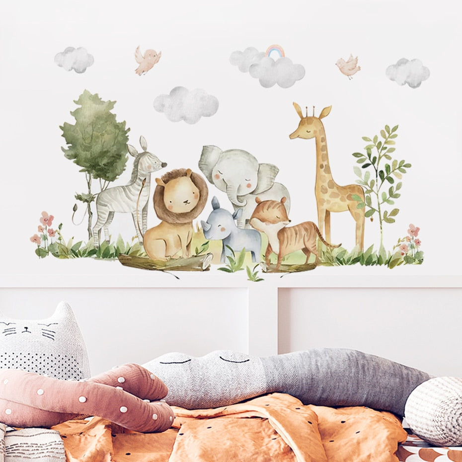 Cute Africa Animals, Wall Sticker