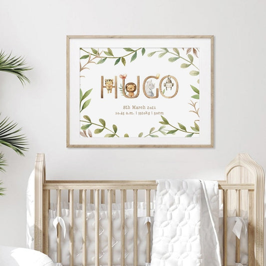 Personalized Jungle Baby, canvas