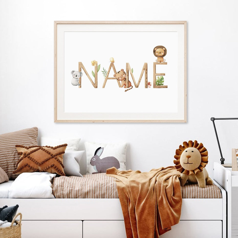 Personalized Jungle Baby, canvas