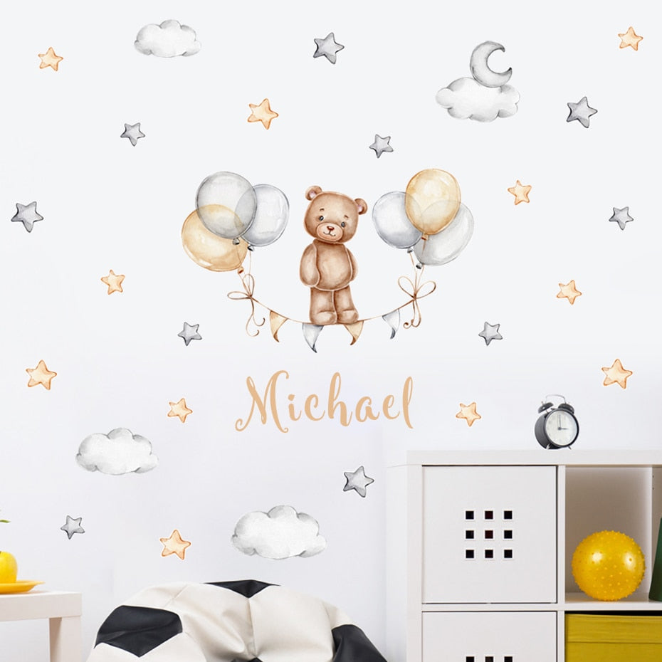 Custom Bear Balloons, Wall Stickers