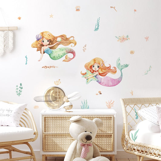 Cute Ocean Girl, Wall Stickers