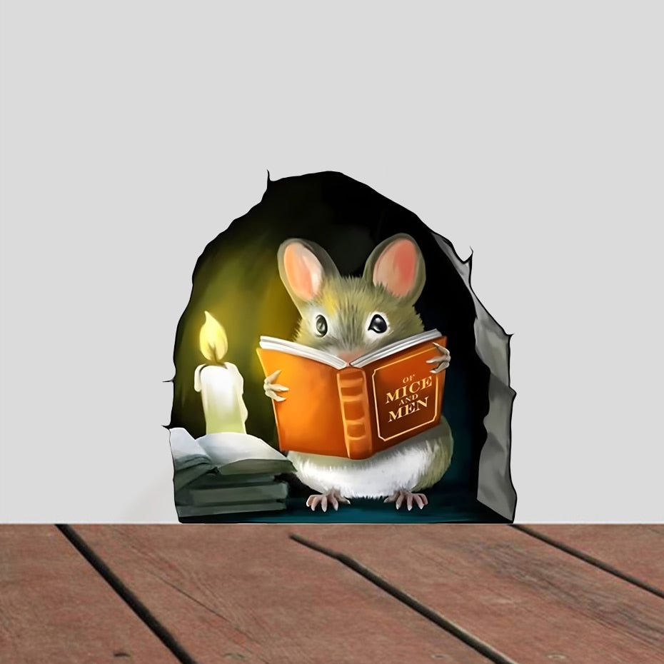 Mouse Reading, Wall Stickers