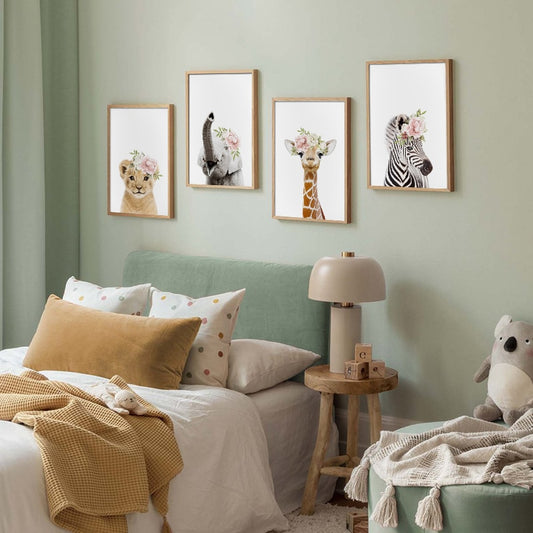 Happy Flower Animals, canvas