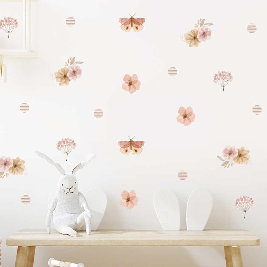 Butterfly Flowers, Wall Stickers