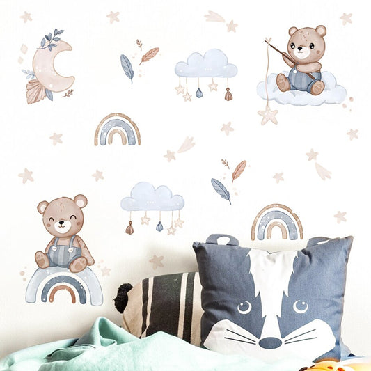 Bear & Fox Rainbow, Wall Sticker