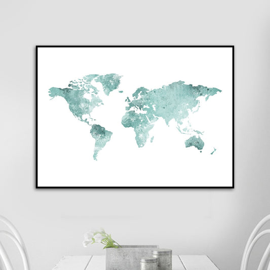 Crystal Blue Map, canvas