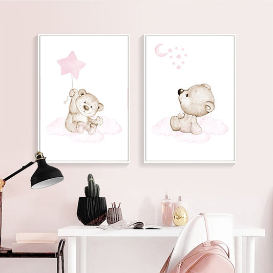 Pink Bear Baby, canvas