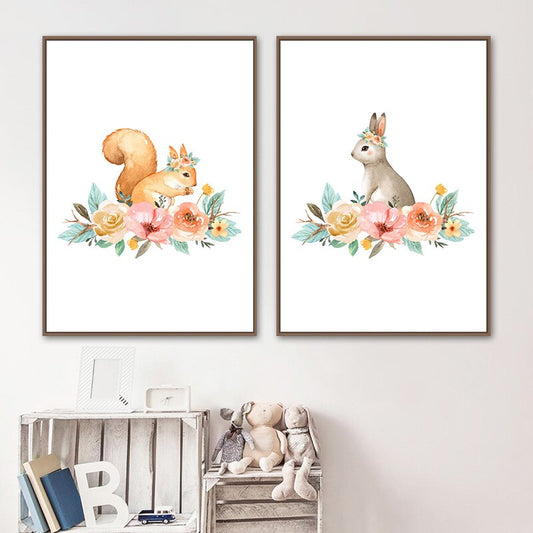 Woodland Animals, canvas