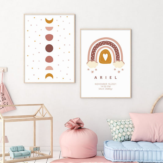 Rainbow personalized name, canvas