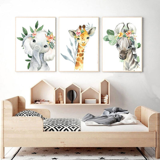 Kawaii Flower Animals, canvas
