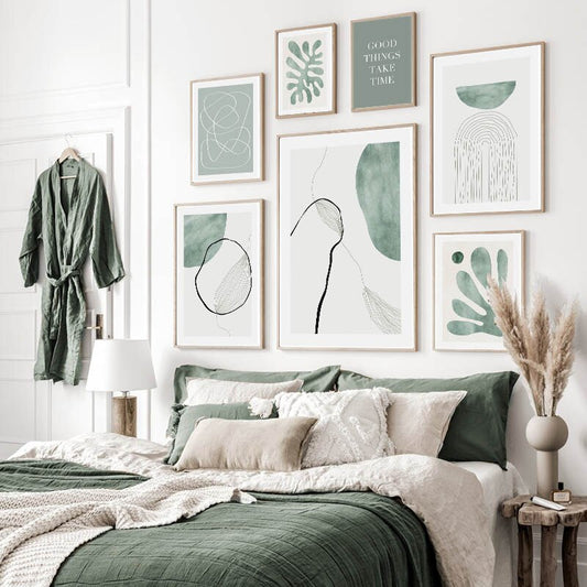 Abstract Greens, canvas