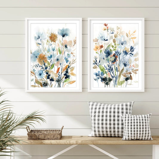 Watercolor Mix Flowers, canvas