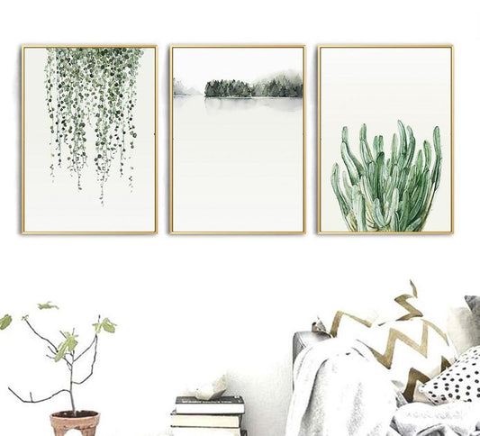 Watercolour Leaves, canvas