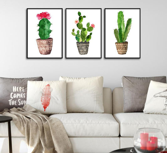 Cactus Pots, canvas
