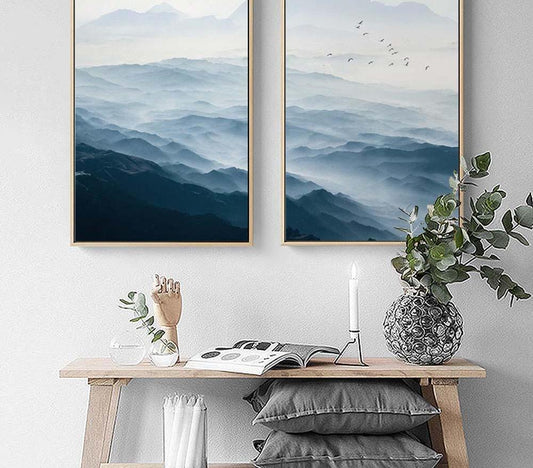 Foggy Mountain Landscape, canvas