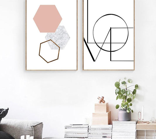 LOVE Hexagon, canvas