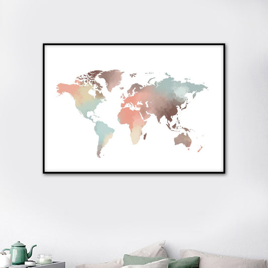 Watercolor World Map, canvas