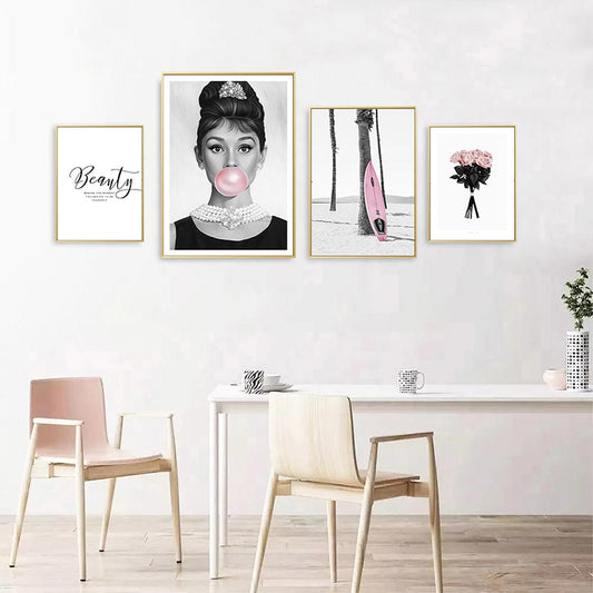 Audrey Hepburn Pink, canvas