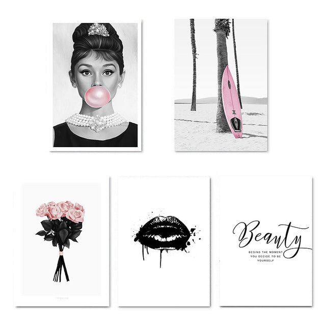 Audrey Hepburn Pink, canvas
