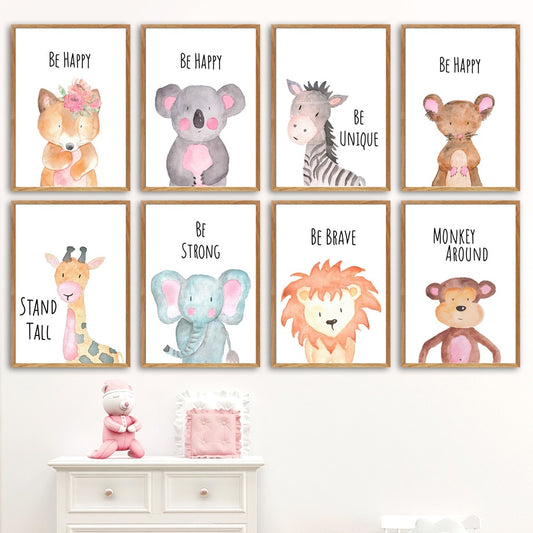 Be Happy Animals, canvas