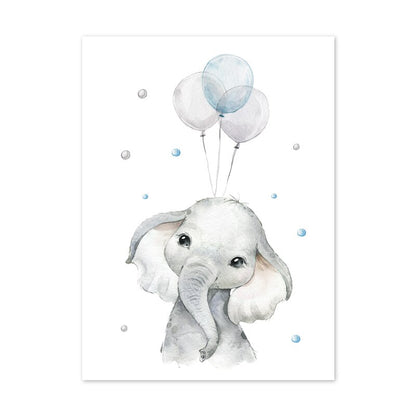 Blue ballon animals, canvas