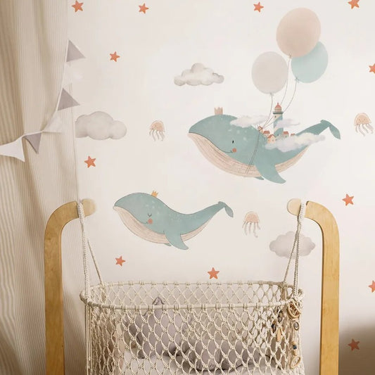 Cartoon Whales, Wall Stickers
