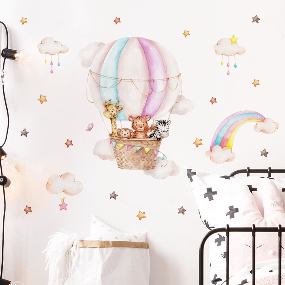Pink Hot Airballoon, Wall Stickers