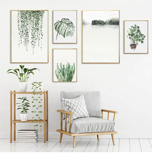 Watercolour Leaves, canvas