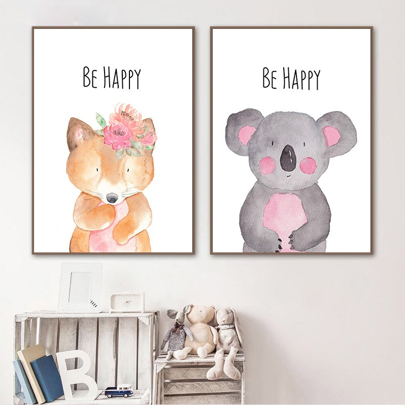 Be Happy Animals, canvas