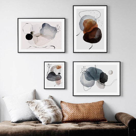 Abstract Circle Watercolors, canvas