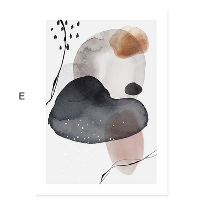 Abstract Circle Watercolors, canvas