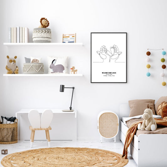 Welcome line art personalized, canvas