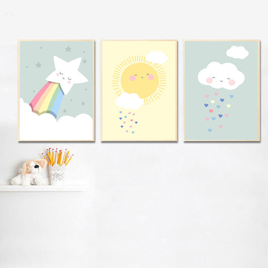 Rainbow Cloud Star, canvas