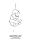 Baby line art personalized, canvas