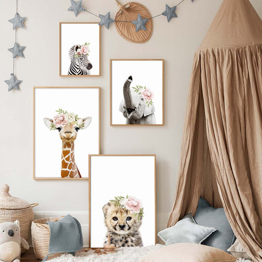 Happy Flower Animals, canvas