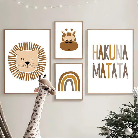 Boho Safari Animals, canvas
