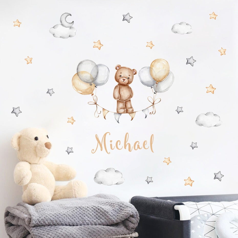 Custom Bear Balloons, Wall Stickers