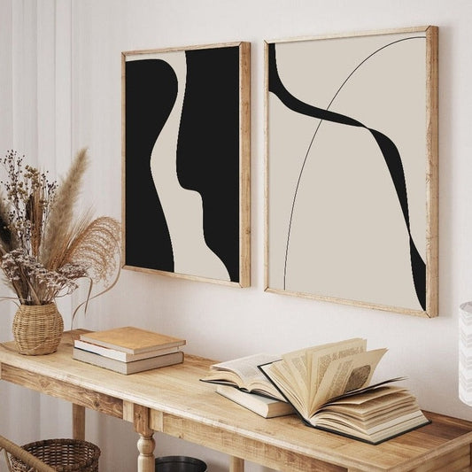 Twin Black & Beige, canvas