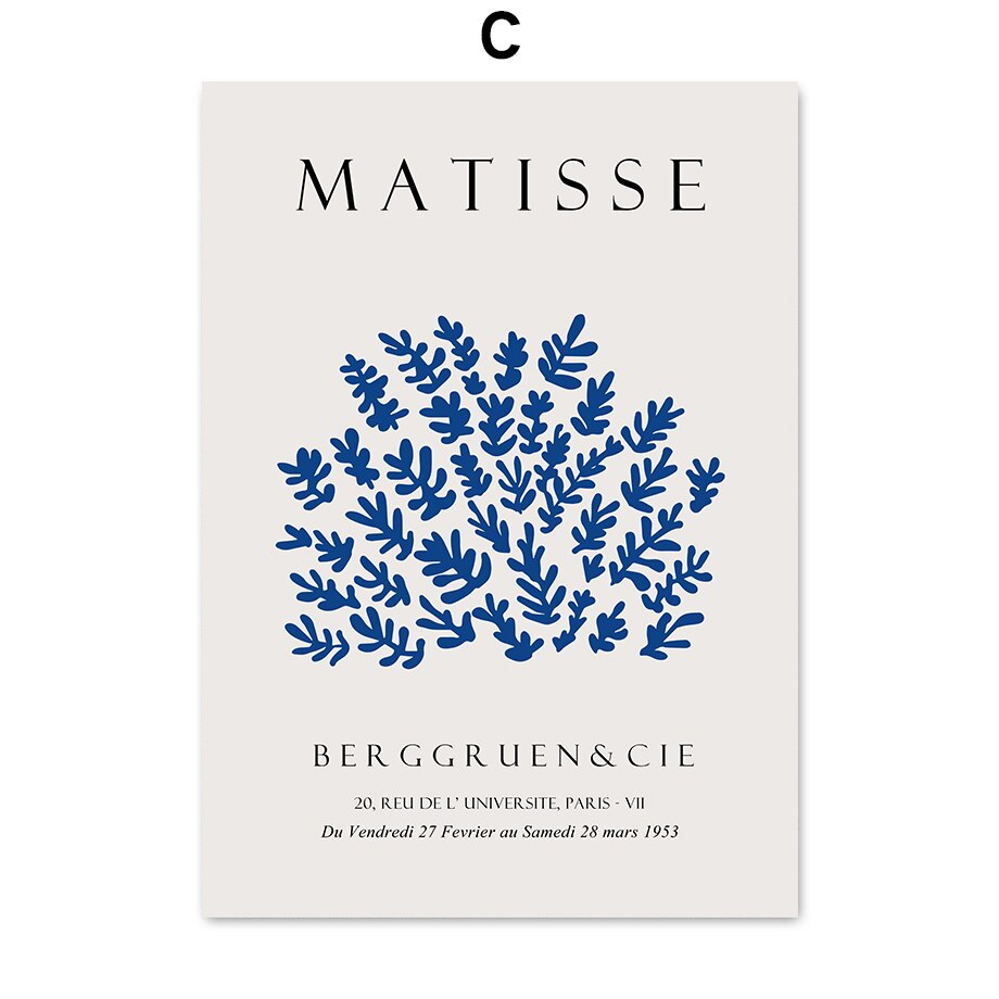 Blue Matisse Art, canvas